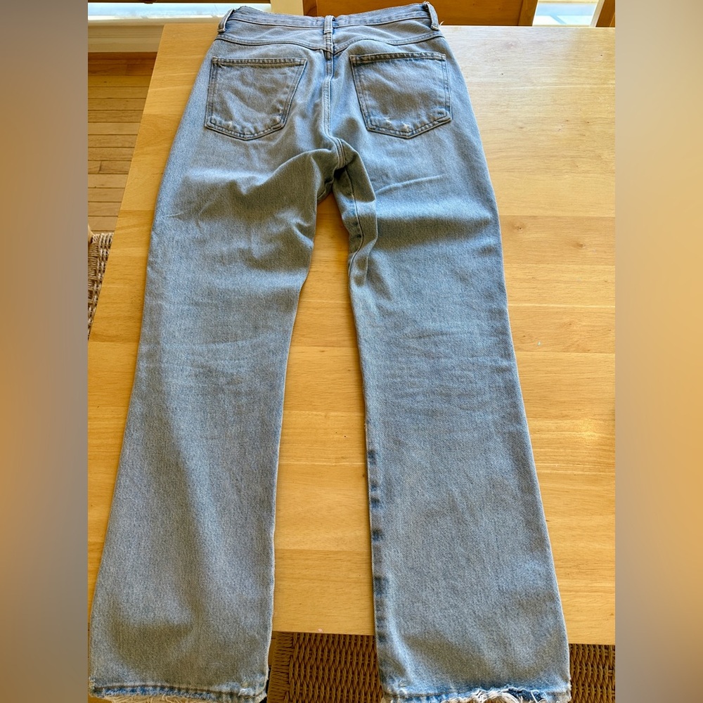 Agolde Light Blue Straight Leg Jeans - Picture 8 of 9